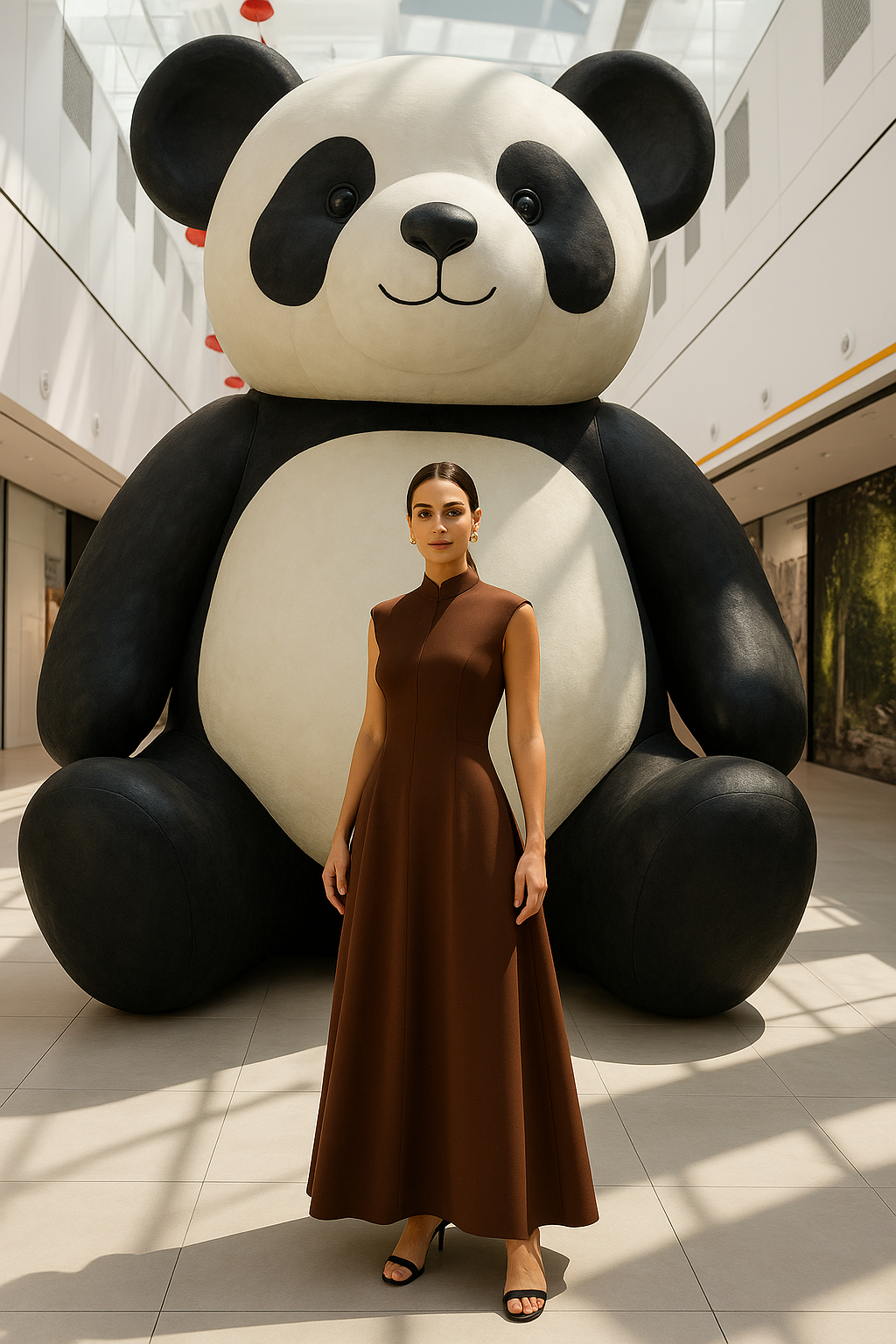 Mocha Long Dress Cap Sleeves - BORNCELEBS