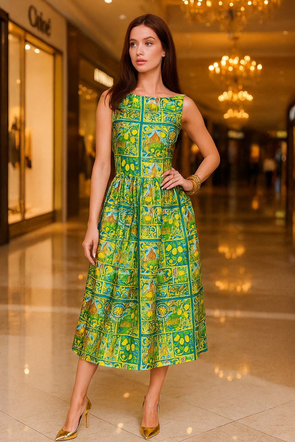 Premium Crepe Maxi Dress in Olive Dusk