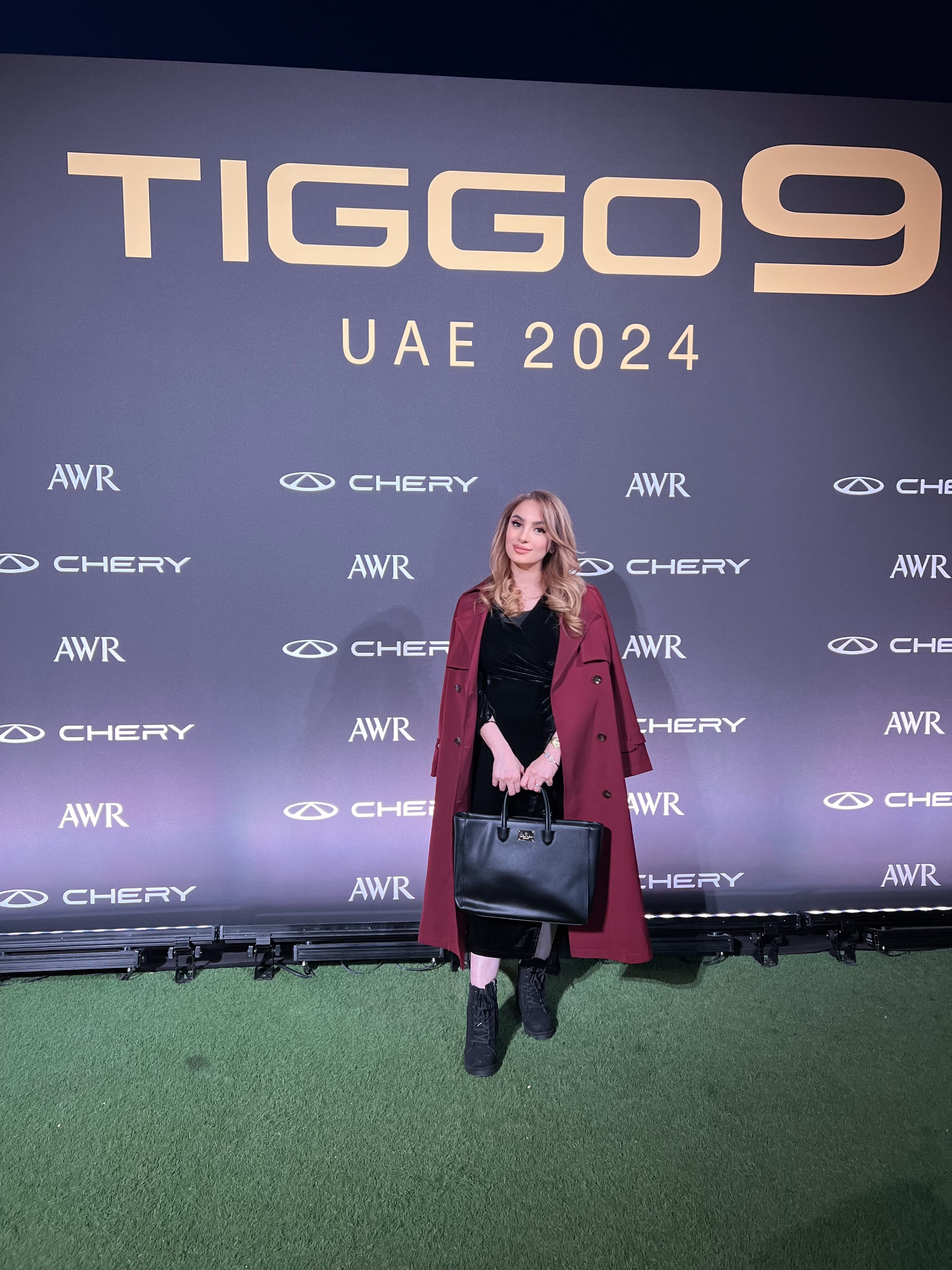 Burgundy Long Jacket Overcoat with Belt - BORNCELEBS