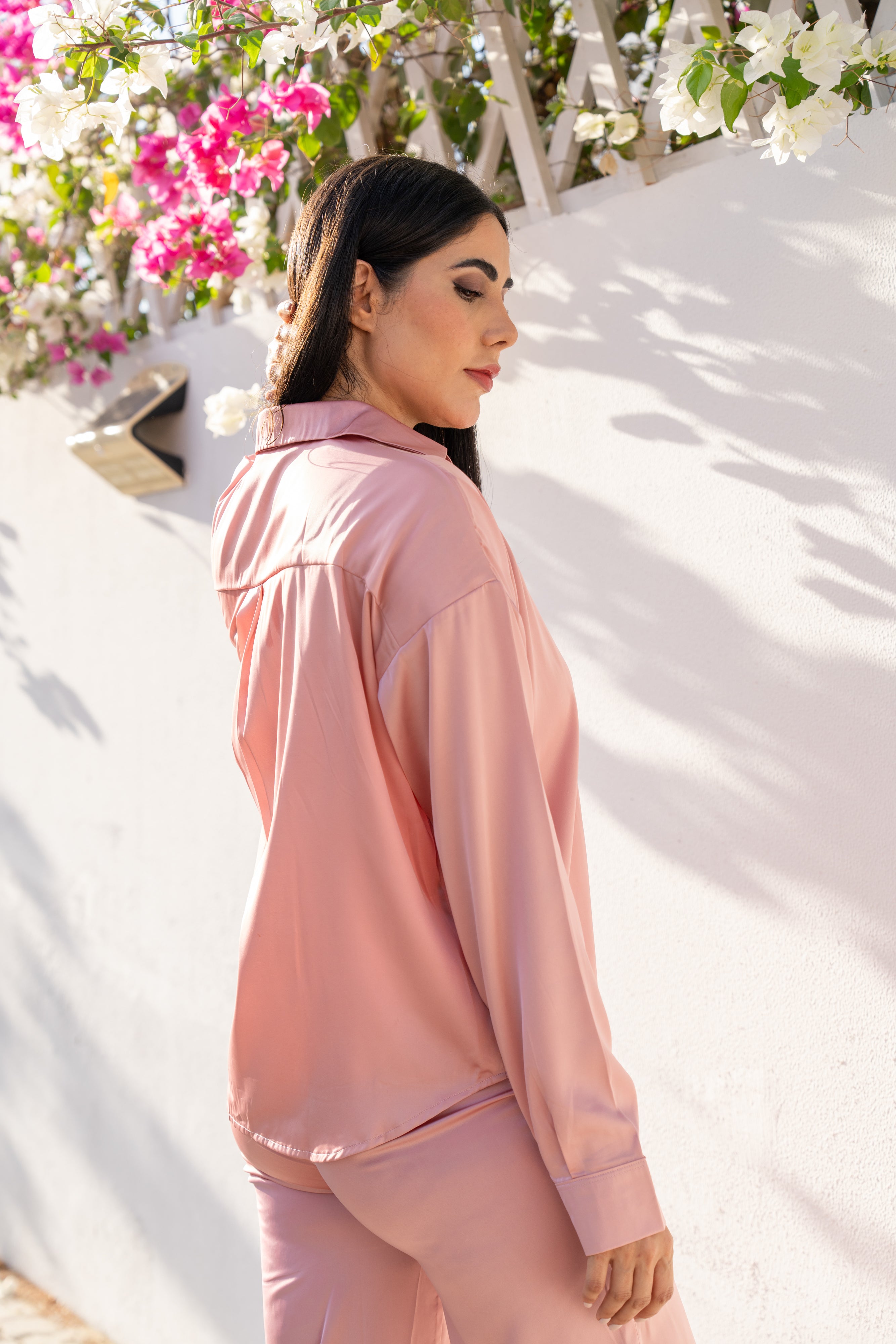 Pink Satin Shirt