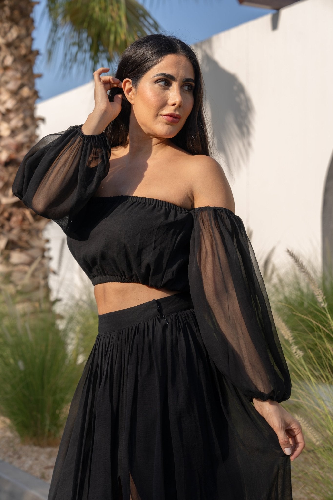 Best Seller Black Top and Skirt Co - Ord Set - BORNCELEBS