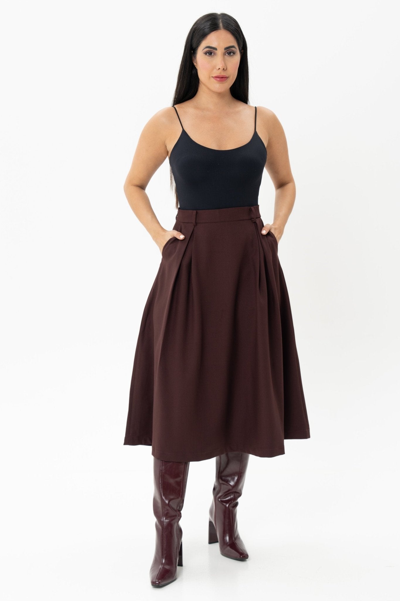 Burgundy Jacket and Skirt Co - ord Set - BORNCELEBS