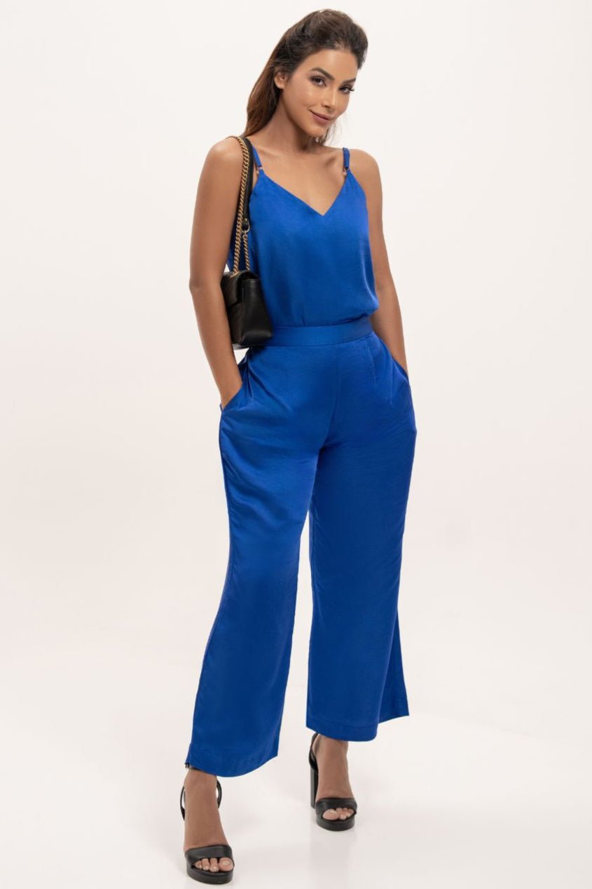 Electric Blue Cami and Pant Co - ord Set - BORNCELEBS