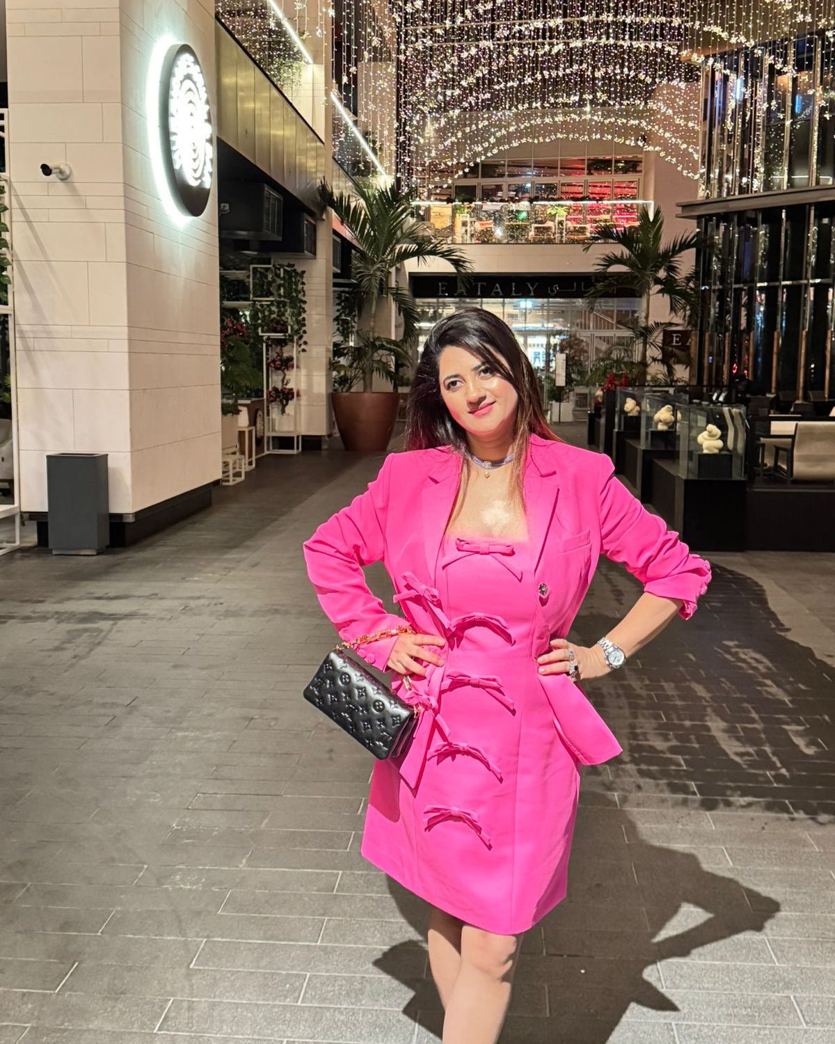 Fuchsia Pink Dress and Jacket Co - Ord Set - BORNCELEBS