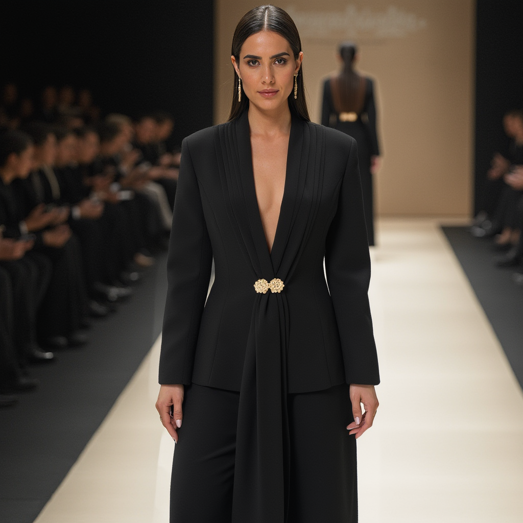 Premium Black Blazer and Pant Suit Set Spring Summer - BORNCELEBS