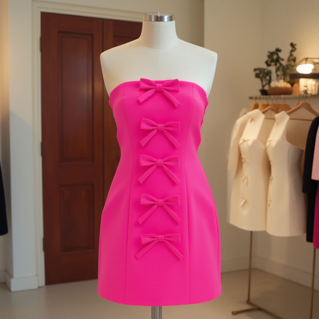 Fuschia Mini Dress - BORNCELEBS