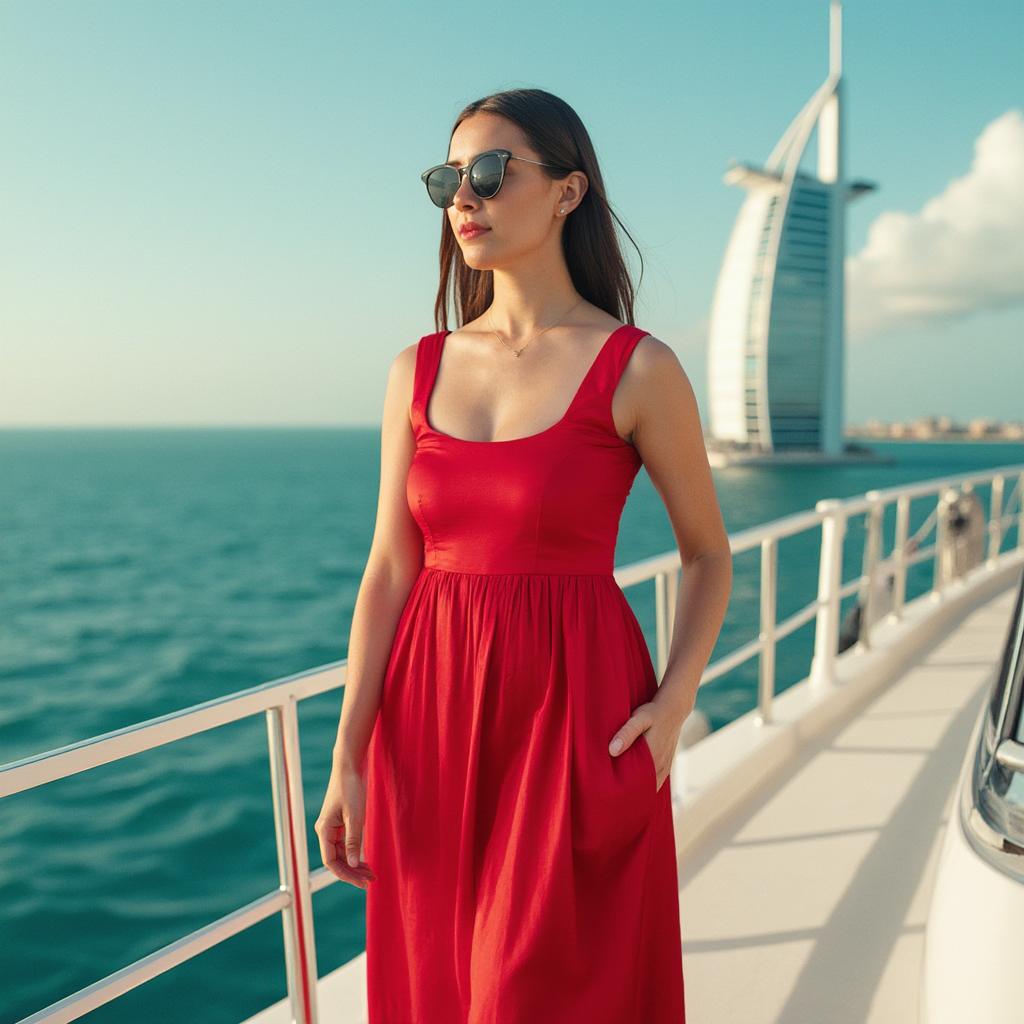 Red Maxi Dress Premium Cotton Holiday Party Formal - BORNCELEBS