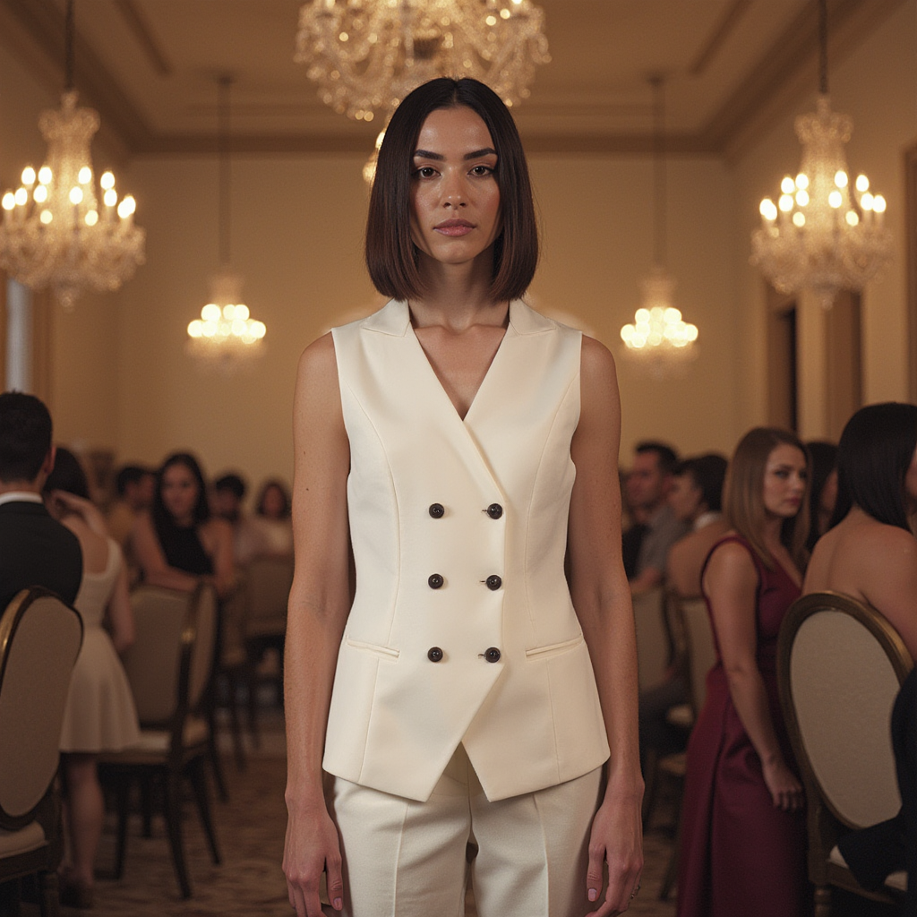 White Waist Coat and Trouser Co-ord Set - BORNCELEBS