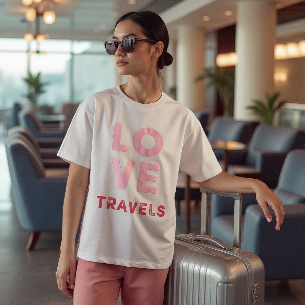 Oversize Travel T-Shirt for Women in Cotton - BORNCELEBS