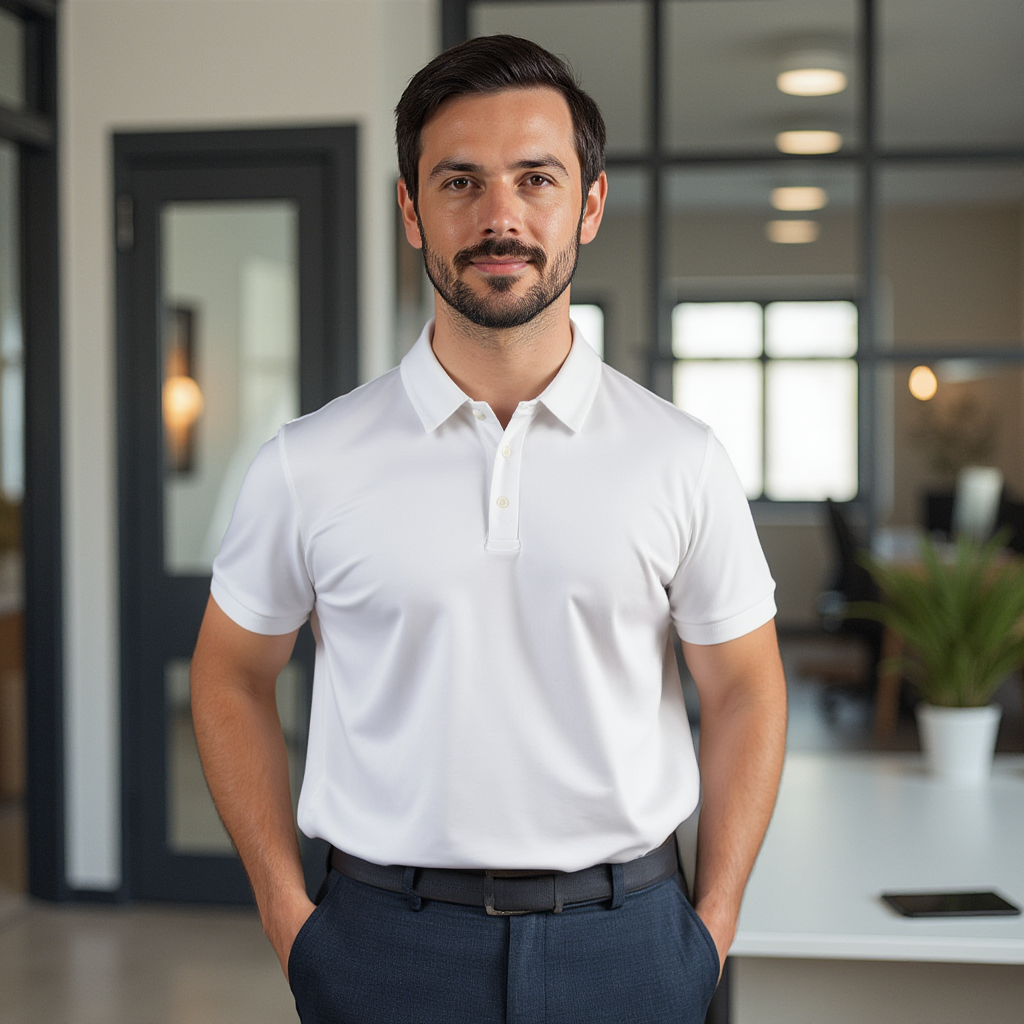 Luxe 100% Supima Polo T-Shirt White 190 GSM - BORNCELEBS