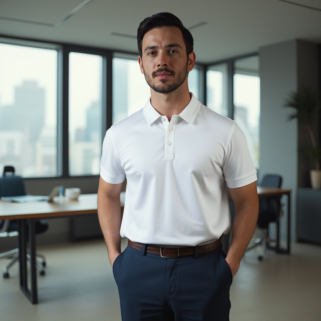 Luxe 100% Supima Polo T-Shirt White 190 GSM - BORNCELEBS