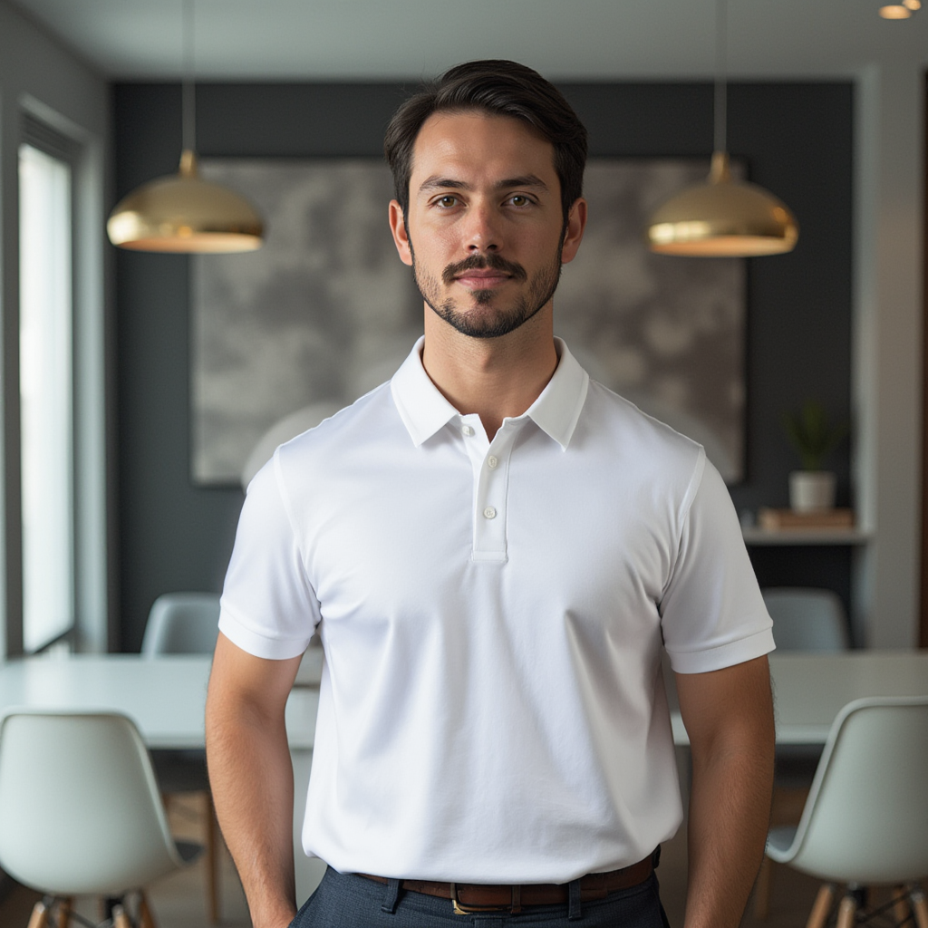 Luxe 100% Supima Polo T-Shirt White 190 GSM - BORNCELEBS