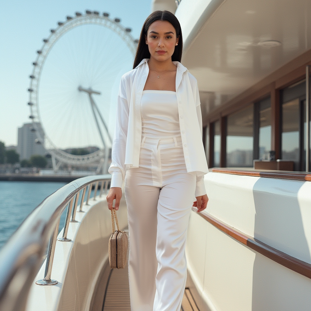 Ivory White Indonesian Satin Silk Skin Friendly Co-Ord Set - BORNCELEBS