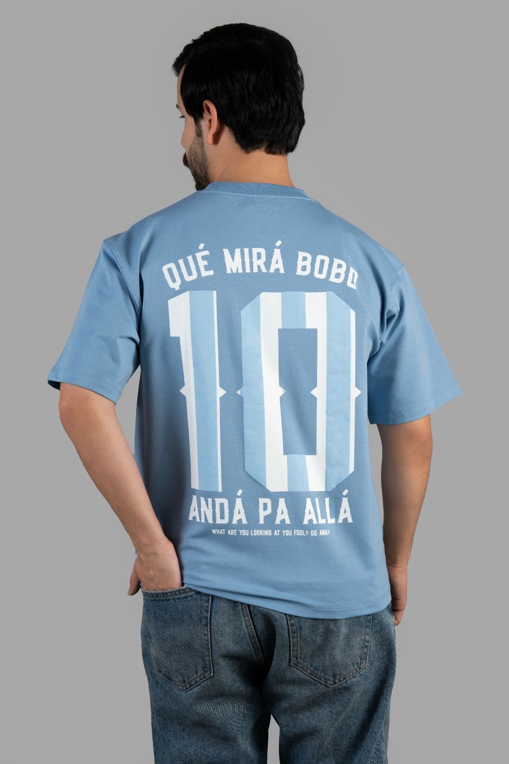 NUMBER # 10 Printed Oversize T Shirt Football Blue - BORNCELEBS