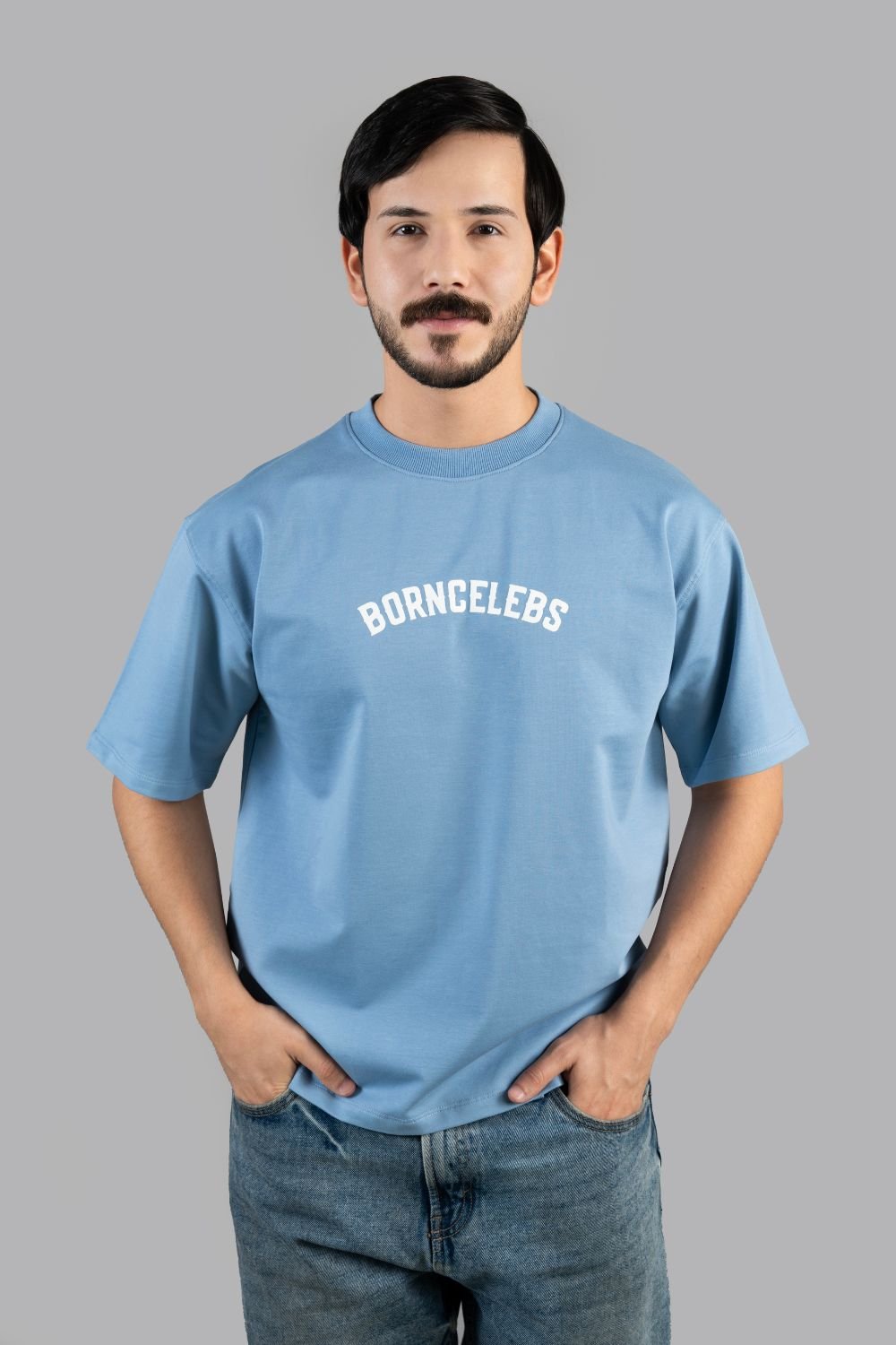 NUMBER # 10 Printed Oversize T Shirt Football Blue - BORNCELEBS