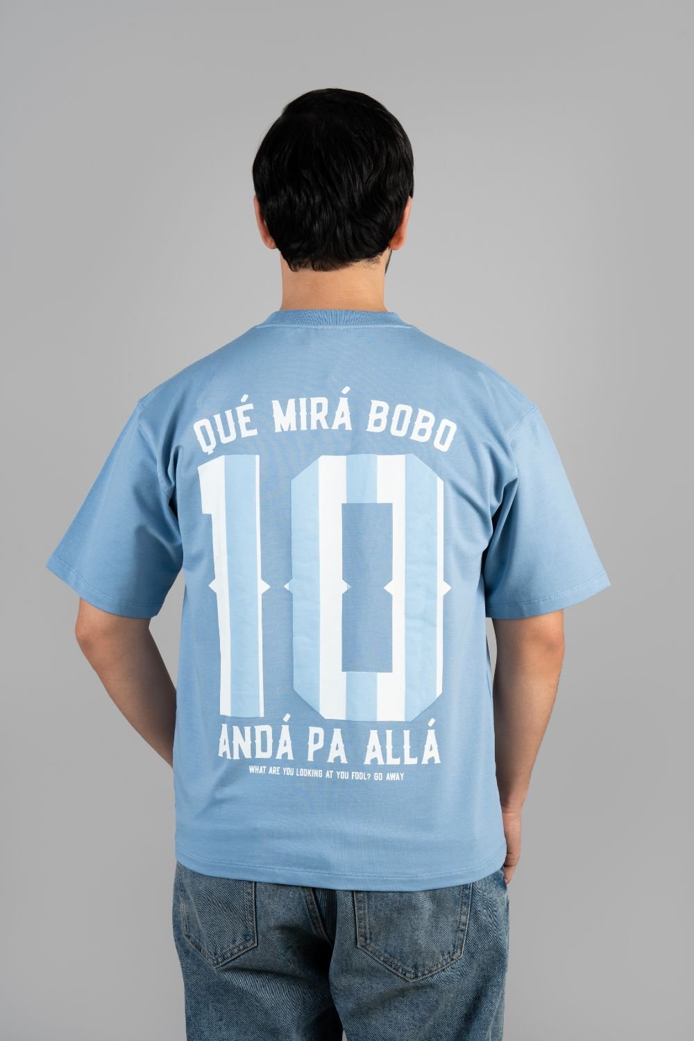 NUMBER # 10 Printed Oversize T Shirt Football Blue - BORNCELEBS