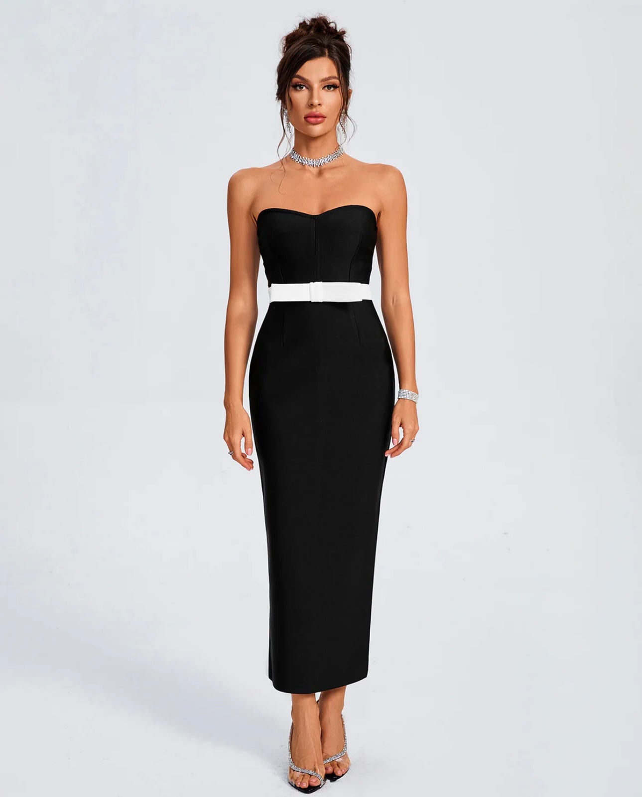 Sleeveless Tube Black Maxi Dress