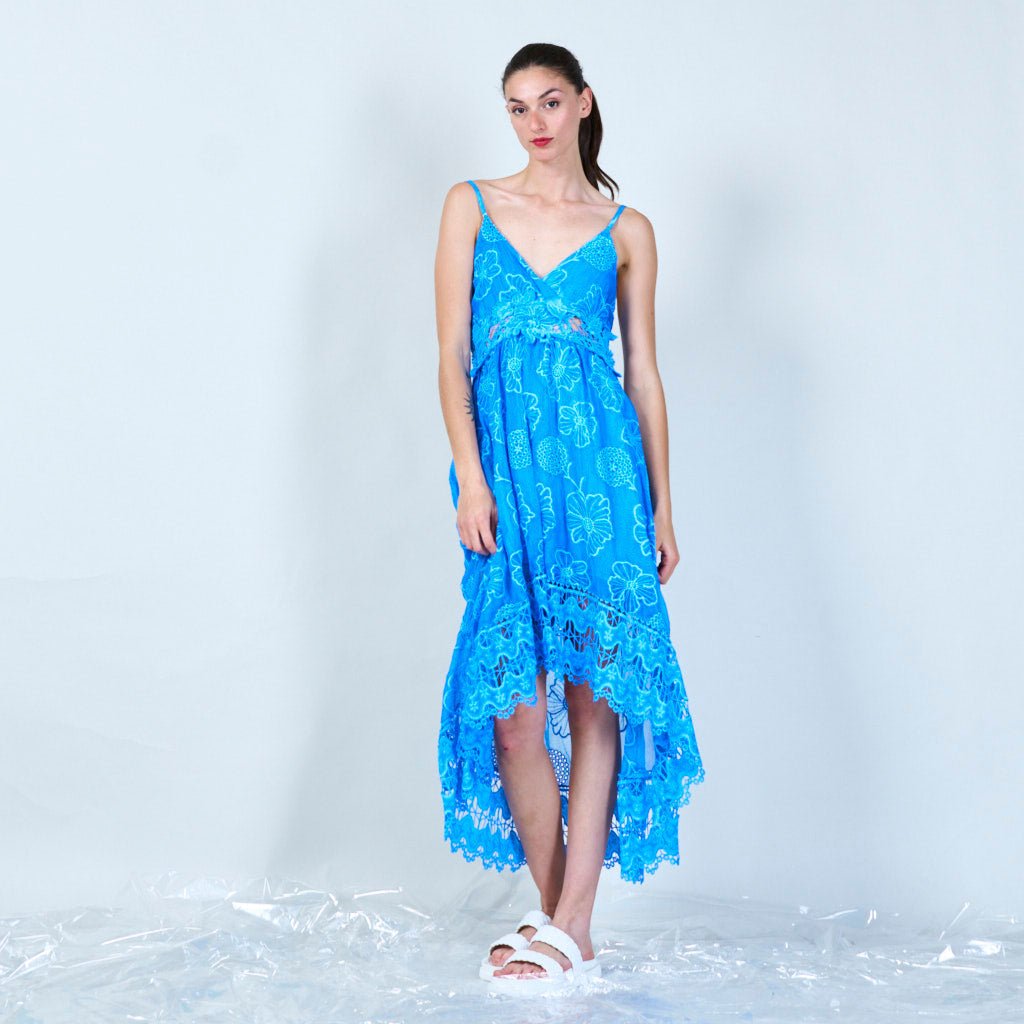 Vibrant Blue High Low Dress - BORNCELEBS