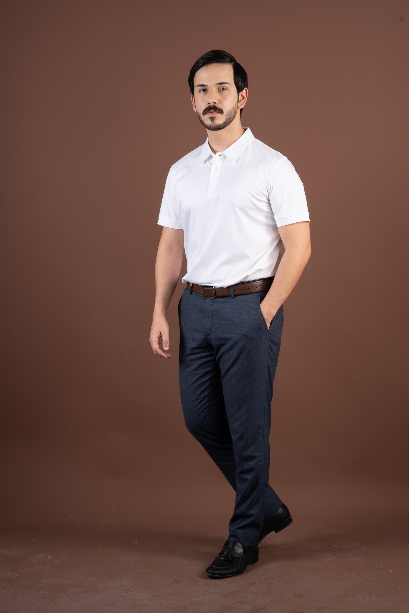 Luxe 100% Supima Polo T-Shirt White 190 GSM