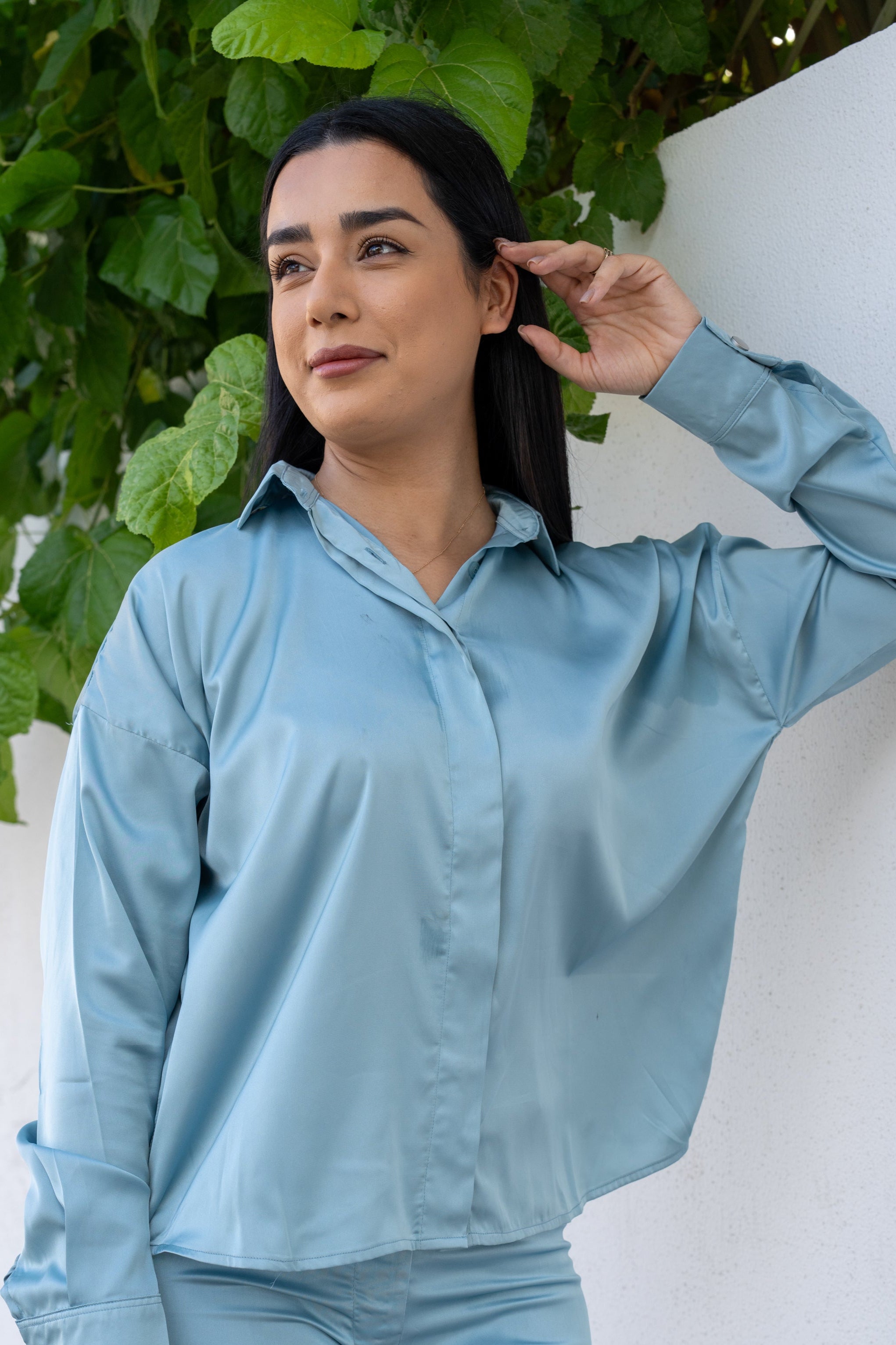 Blue Premium Satin Shirt