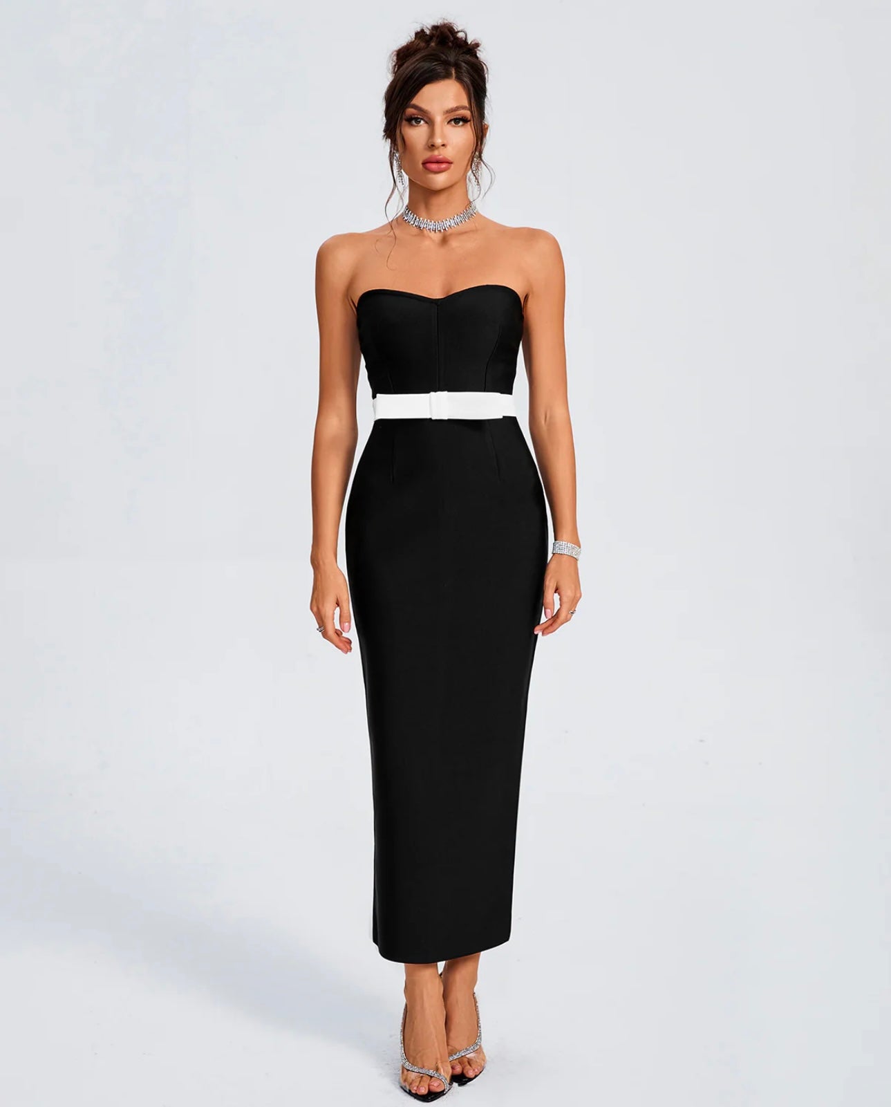 Sleeveless Tube Black Dress