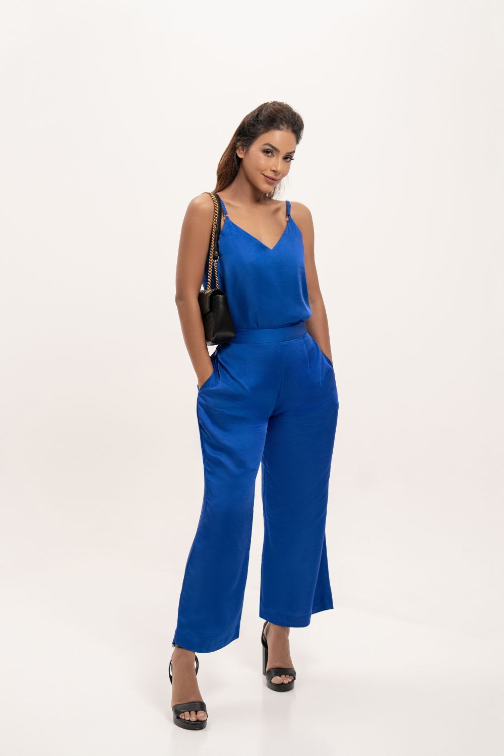 Electric Blue Cami and Pant Co-ord Set