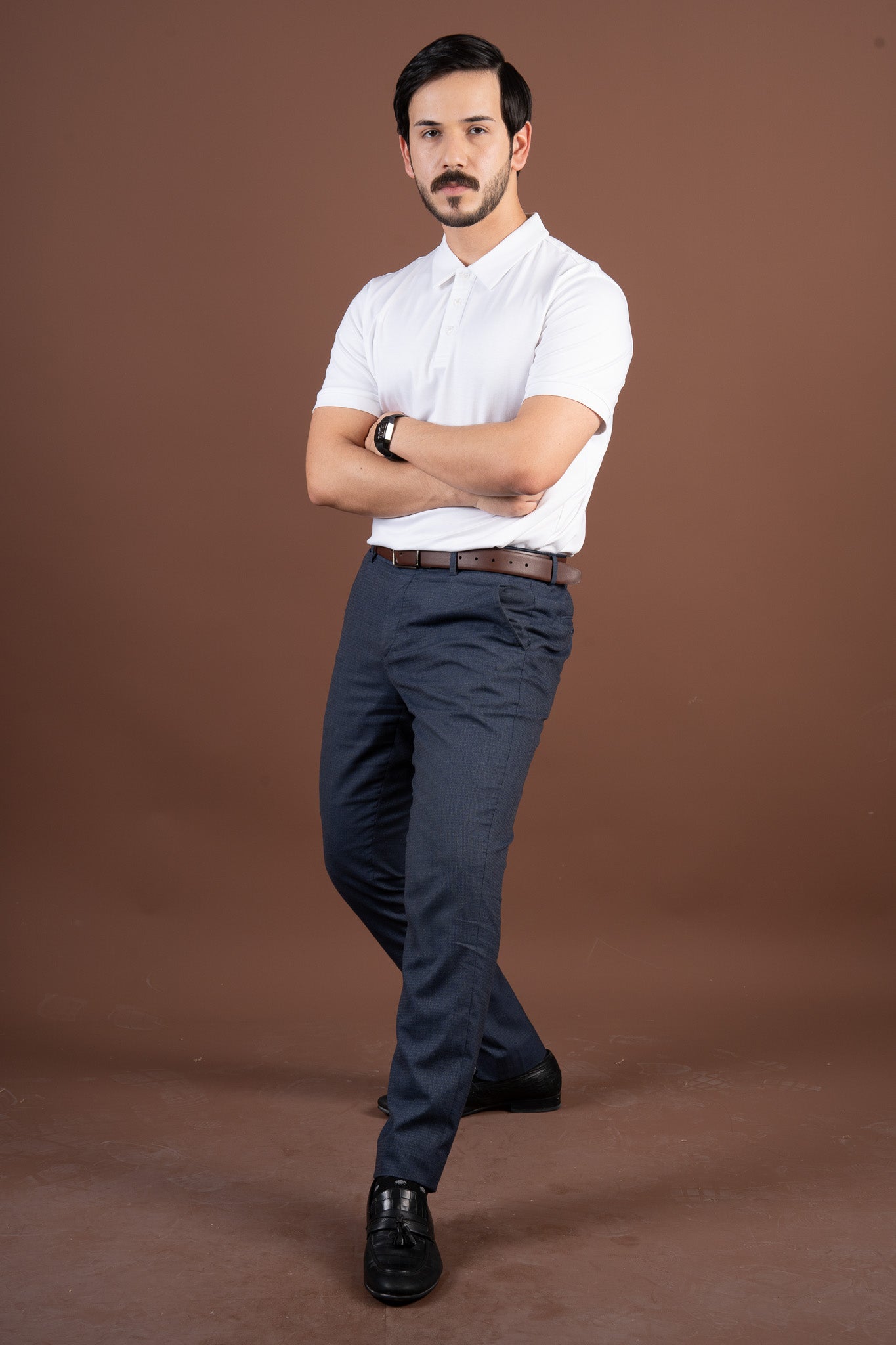 Luxe 100% Supima Polo T-Shirt White 190 GSM - BORNCELEBS