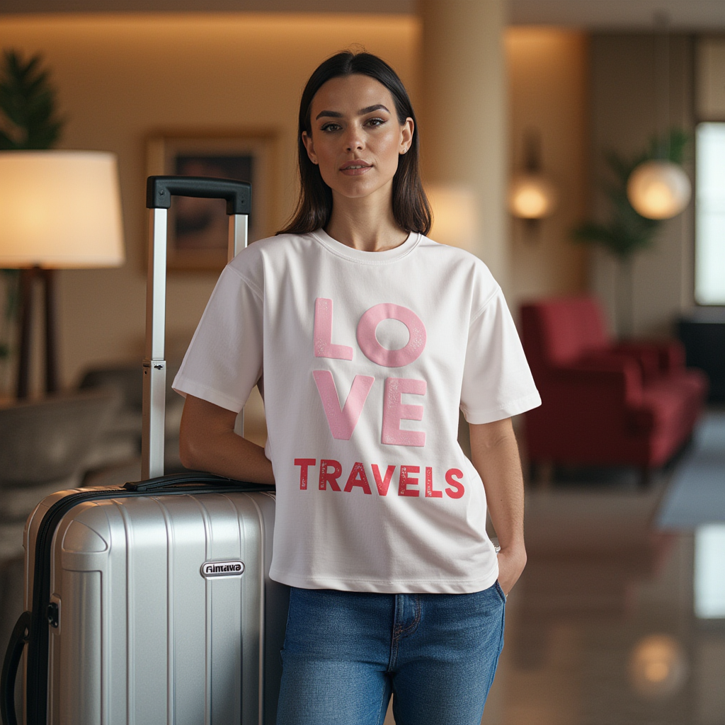 Oversize Travel T-Shirt for Women in Cotton - BORNCELEBS
